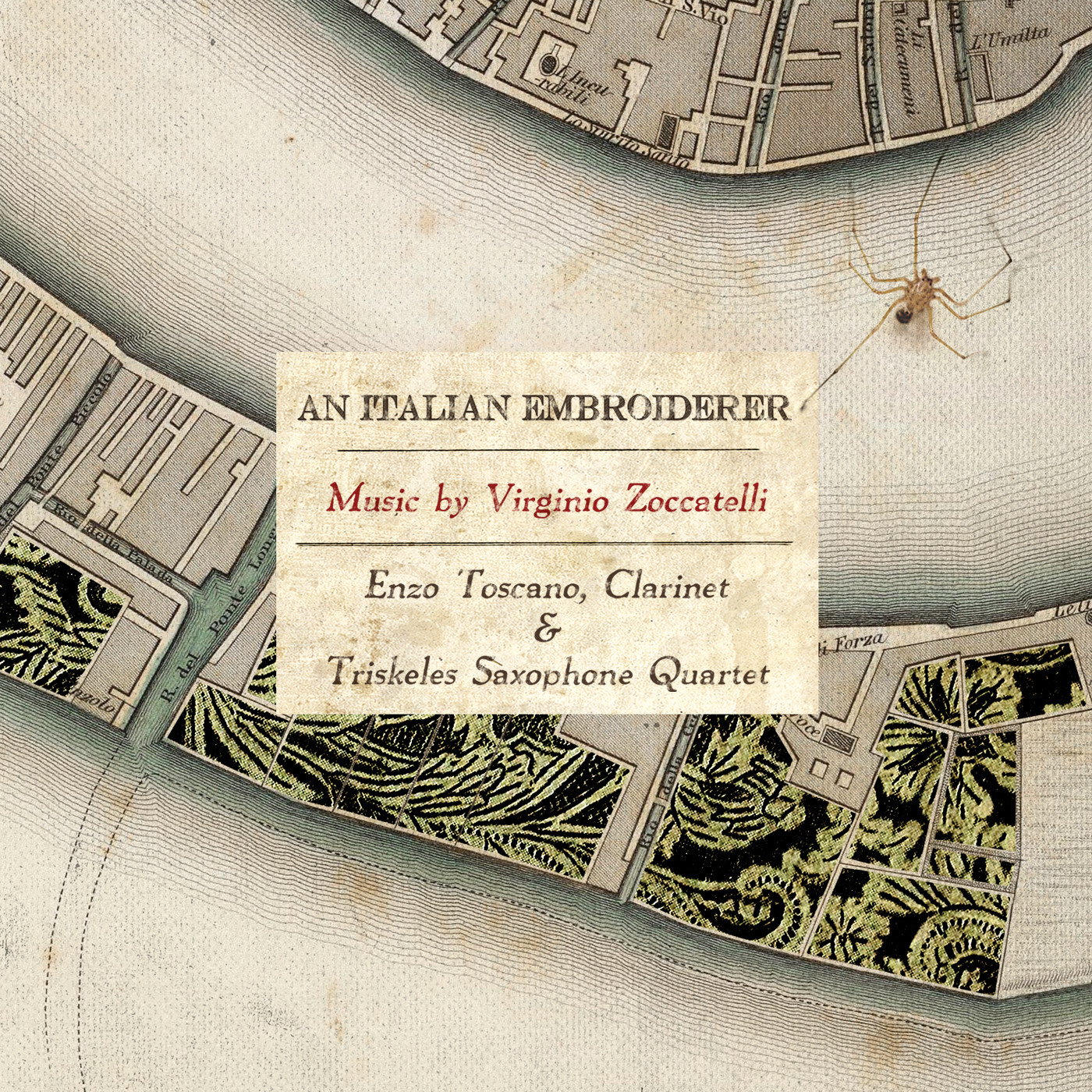 Virginio Zoccatelli, An Italian Embroiderer, Triskeles Saxophone Quartet, clarinet, album cover